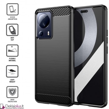 Carbon guminis dėklas - juodas (Xiaomi 13 Lite)